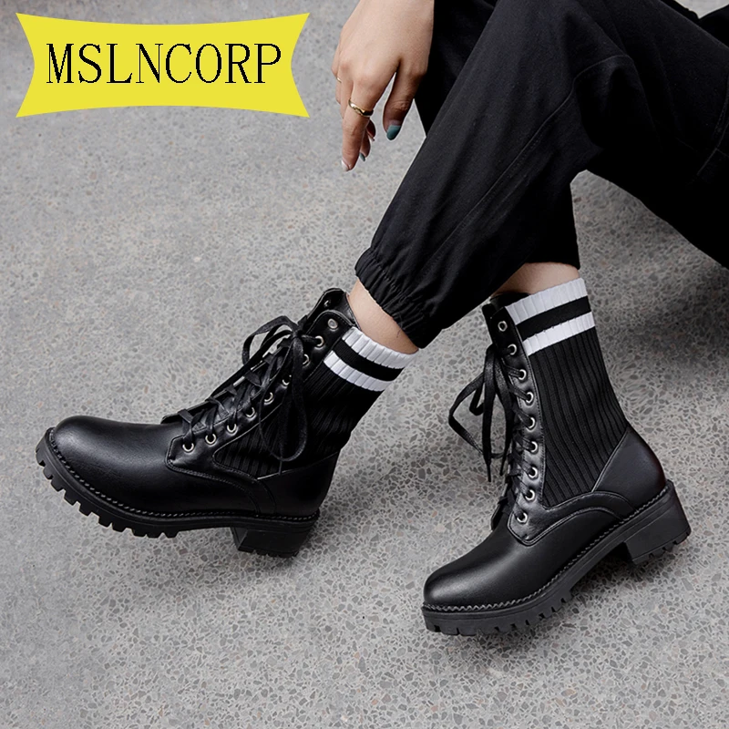 Plus Size 34-43 Black Martin Boots Female Women Shoes 2020 New Autumn British Wind Thick with Short Boots Motorcycle Boots Plus Size 34-43 Black Martin Boots Female Women Shoes 2020 New Autumn British Wind Thick with Short Boots Motorcycle Boots