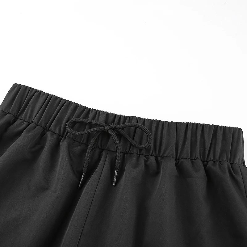 HEYounGIRL, черные повседневные спортивные штаны с карманами, женские эластичные брюки с высокой талией, женские корейские модные шаровары, Капри, уличная одежда