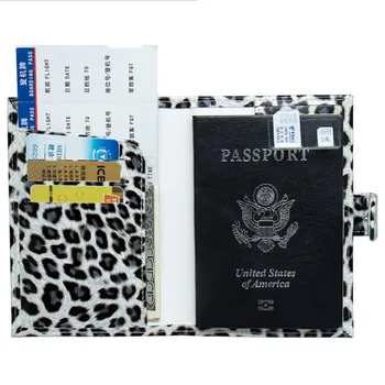 

Useful Unisex Leopard Print Passport Cover Girls Fashion Hasp Passport Holder Case PU Leather ID Card Holder Women Card Wallet