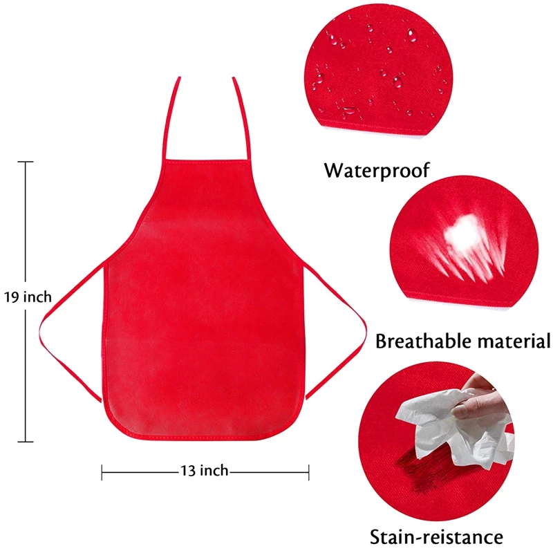12 шт детский Водонепроницаемый нетканый художественный фартук с росписью кухонный фартук для приготовления пищи 6 цветов