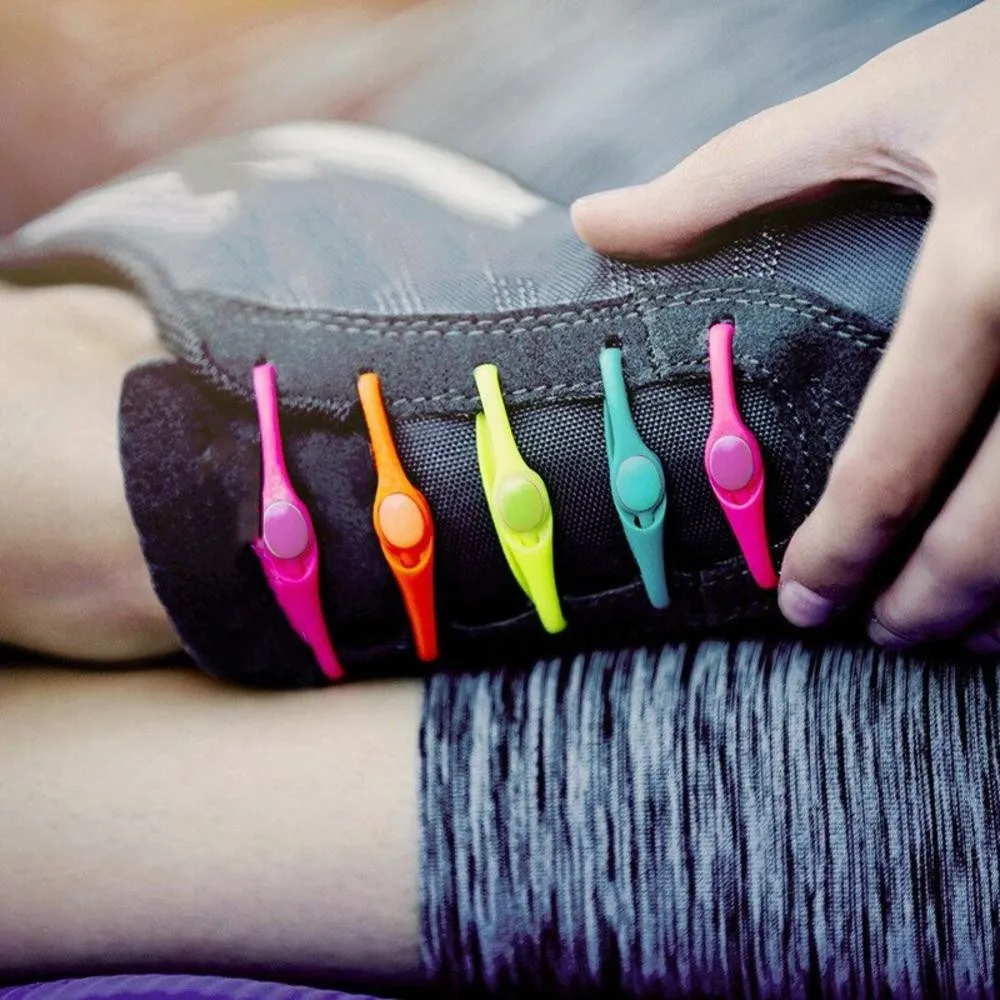 12 unids/lote silicona cordones elástico zapatos deportivos cuerdas especiales corbata zapatillas de goma correa de cuerdas elástico perezoso Sholace