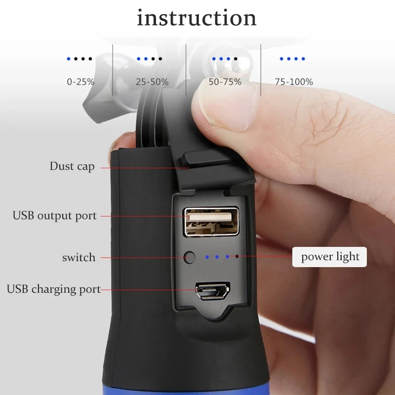 Bastão de Selfie e Power Acessórios para Câmera 2 em 1 Bateria de 5200mah para Gopro Bank Osmo - - Image 5