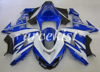 

4 Free Gifts New ABS Motorcycle Full Fairings Kit Fit For Kawasaki Ninja ZX-10R 2006 2007 06 07 10R bodywork set Blue white