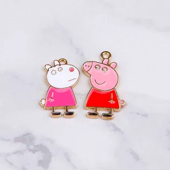 

10pcs pig charms enamel charm for jewelry making and crafting charm fashion pendant cartoon charm jewelry findings