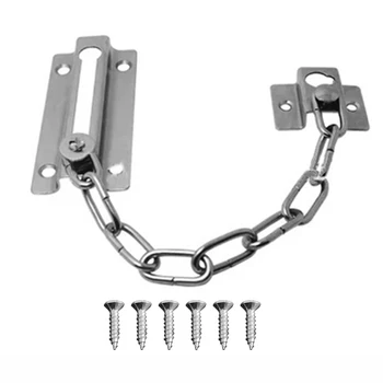 

Stainless Steel Security Door Chain Lock Anti-theft Cabinet Chain Door Latch DRestrictor Lock with Screws