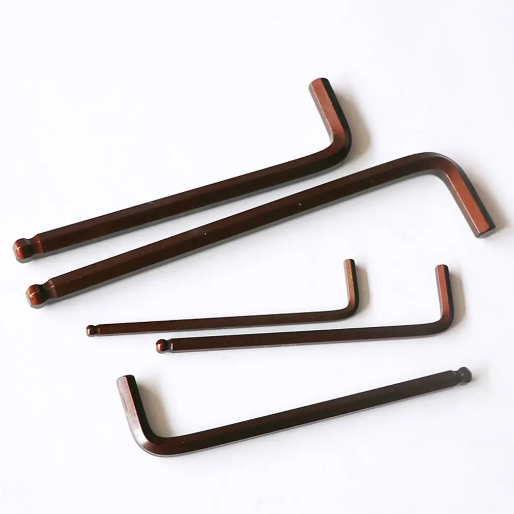 

DICHUANG Single Ball Head Hex Wrench Bronze Hex Wrench Hex Key Allen Wrench L-Type 1.5mm-14mm Repair Tools Spanner