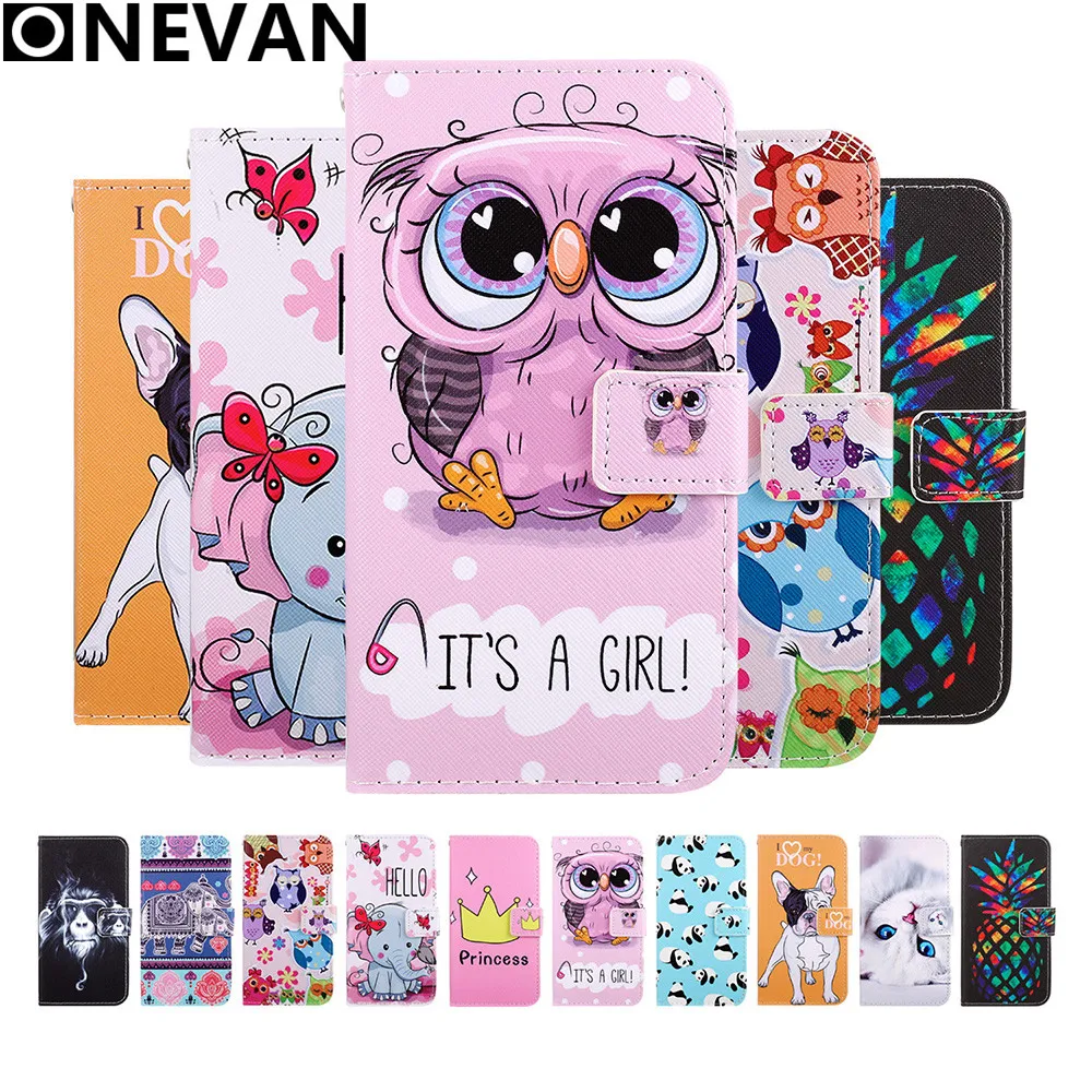

Leather Flip Wallet Animal Cartoon Multi Card Holder Case For HUAWEI P8liteP10LiteP20liteP30P30ProP30liteMate20 Anti-knock Cover