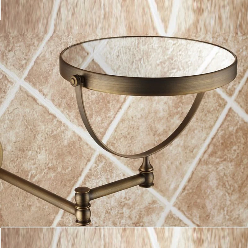 Günstig OWOFAN Bad Spiegel Rotierenden Antike Kupfer Versenkbare 2 Seite Badezimmer Wand Spiegel 3 Vergrößerungs Bad Make Up Runde Spiegel 1506F