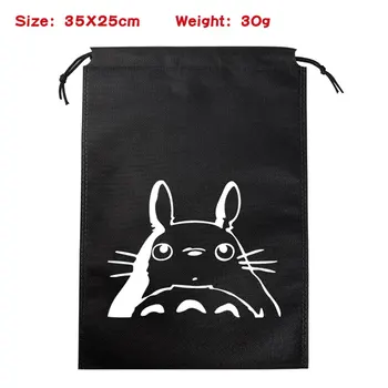 

My Neighbor Totoro No Face Man Cosplay Props Student Drawstring Bags Non-Woven Fabric Accessories Storage Bag Gift