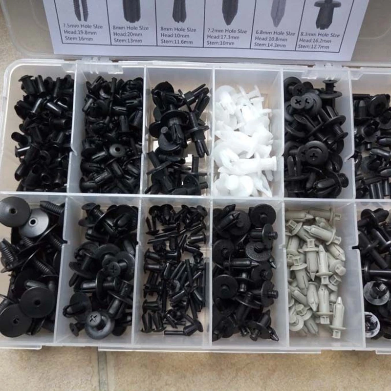 350Pcs Car Body Push Retainer Pin Rivet Fasteners Trim Moulding Clip Automotive Expansion Screws Kit with Removal Tool