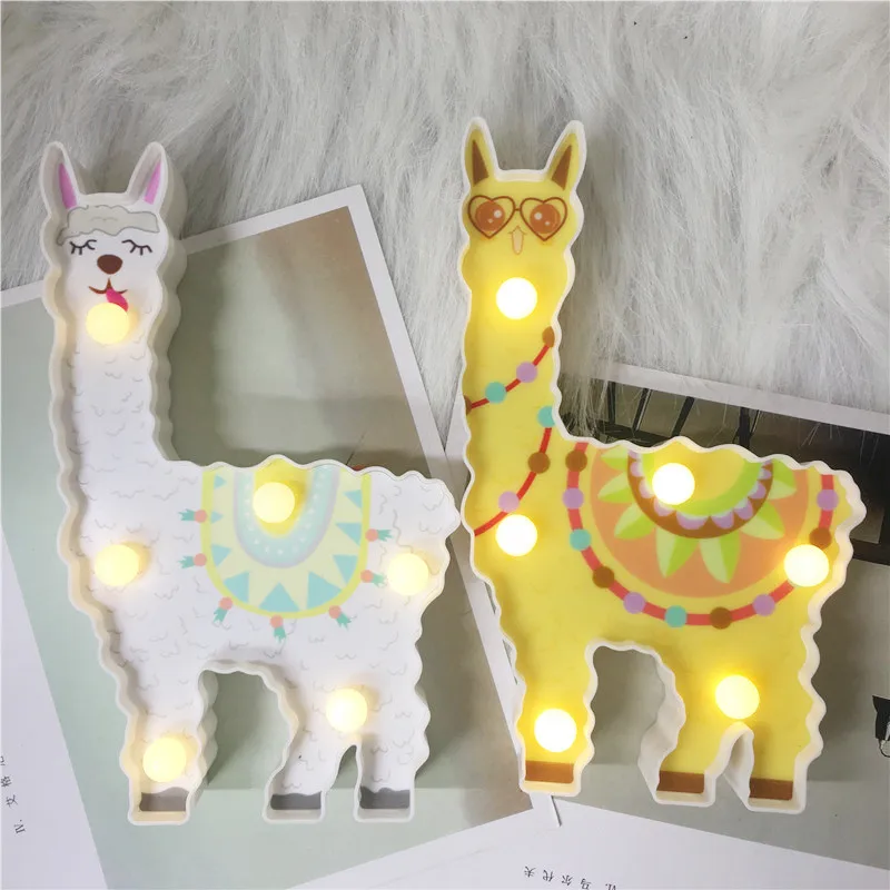 

Novelty 3D Led Alpaca Night Light Battery Power Lamp Kids Gift Toy For Baby Sleeping Led Bedside Desk Table Decoration Lighting