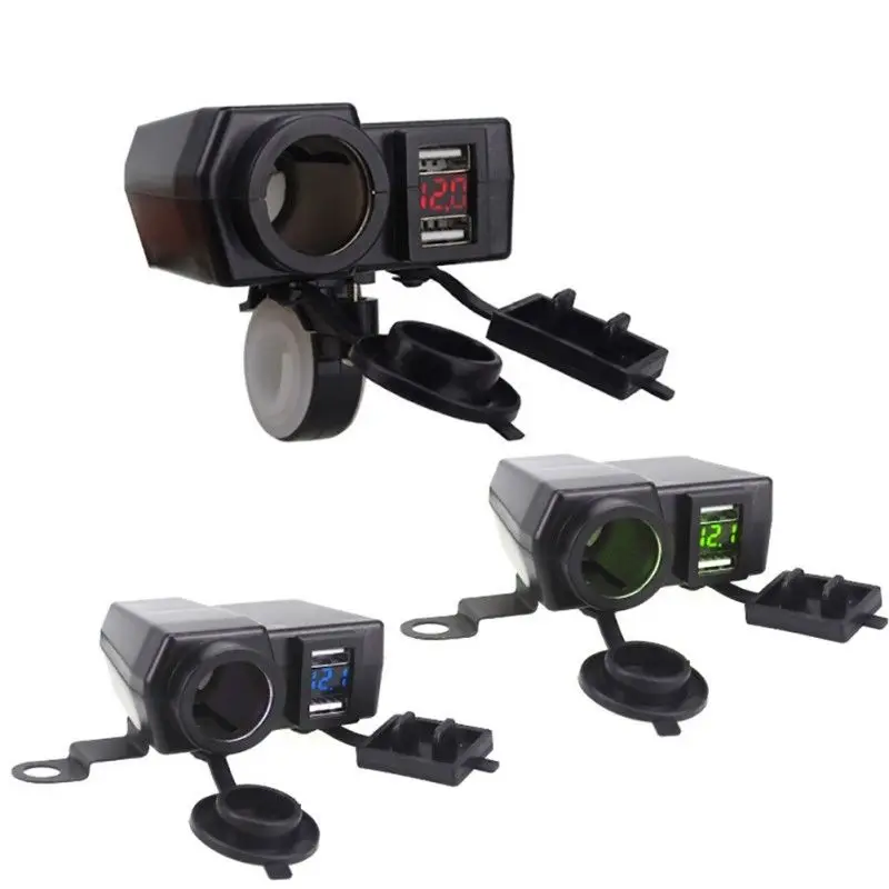 Водонепроницаемый мотоцикл 12V двойной USB порт питания Скутер ATV зарядное