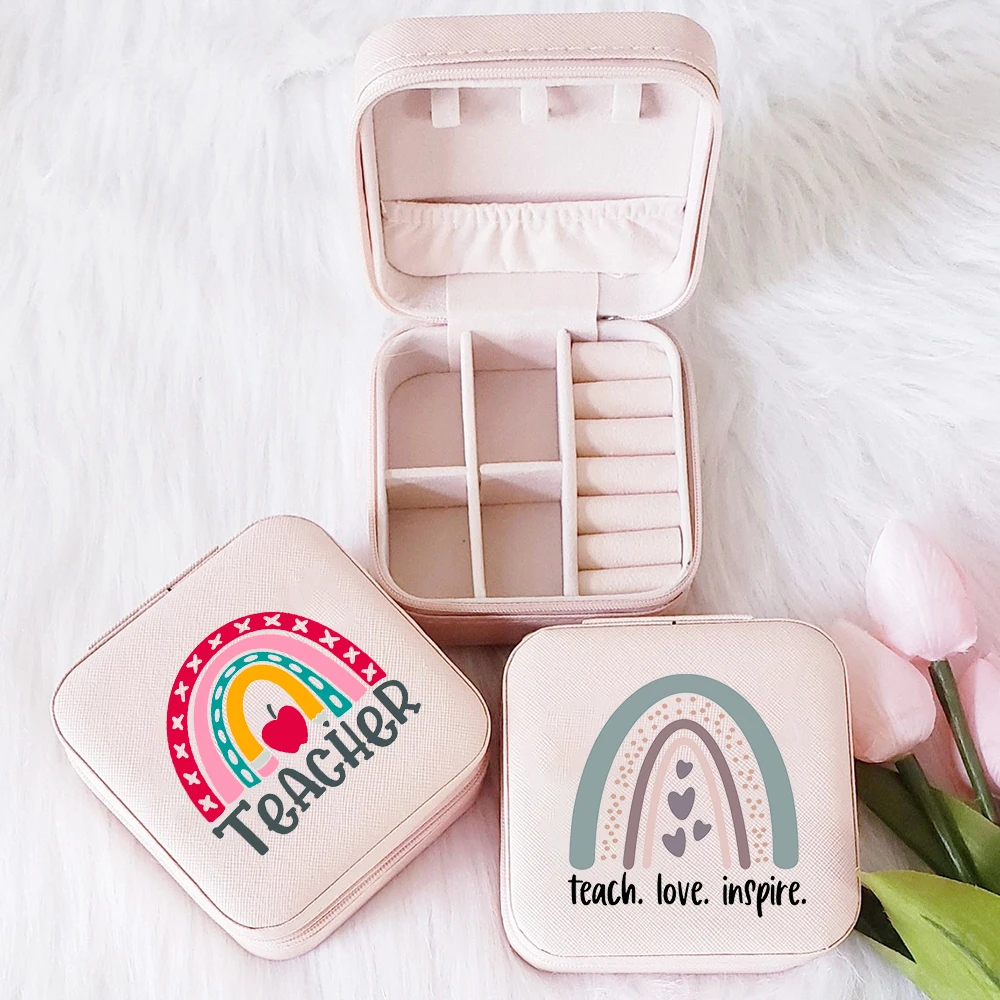 

Обучайте любовь Inspire Радуга учитель женская коробка для упаковки ювелирных изделий Ожерелье Органайзер серьги дисплей путешествия переносные коробки подарок