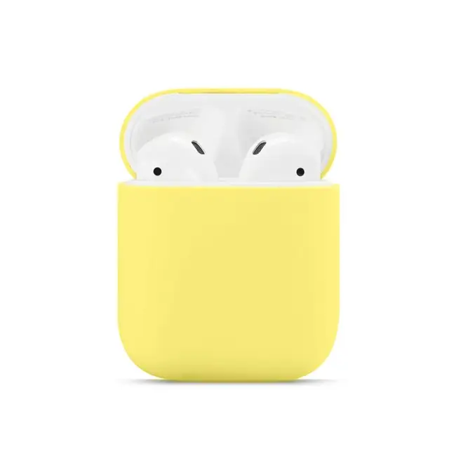 For Airpods 1/2 Soft Silicone Earphone Cover Air Pods Case Earpods Accessories Headset Protective Sleeve Apple Airpods 2 Case lemon yellow