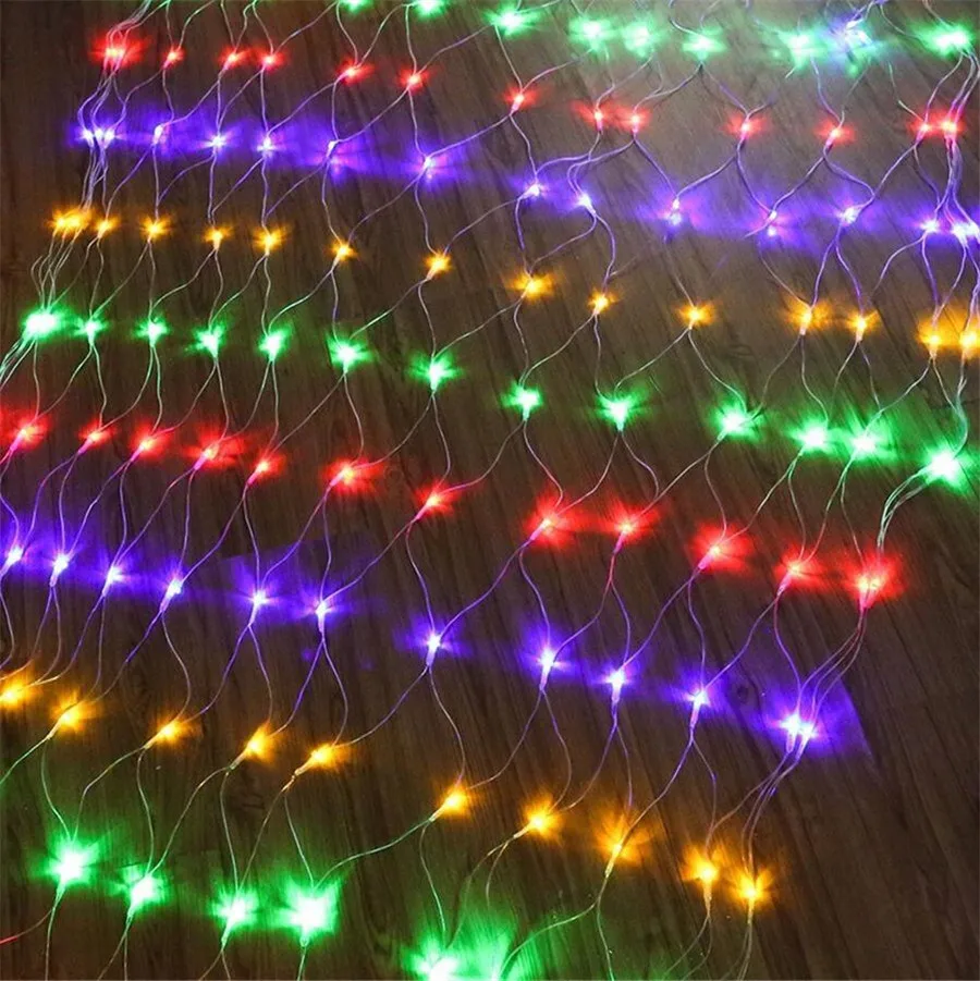 Multicolor Thrisdar 1,5X1,5 м 2X2 м 3X2 м светодиодный сетчатый Сказочный светильник-Гирлянда для сада, патио, дерева, свадебного торжества, декорации, сетчатый светильник - Испускаемый цвет: Multicolor
