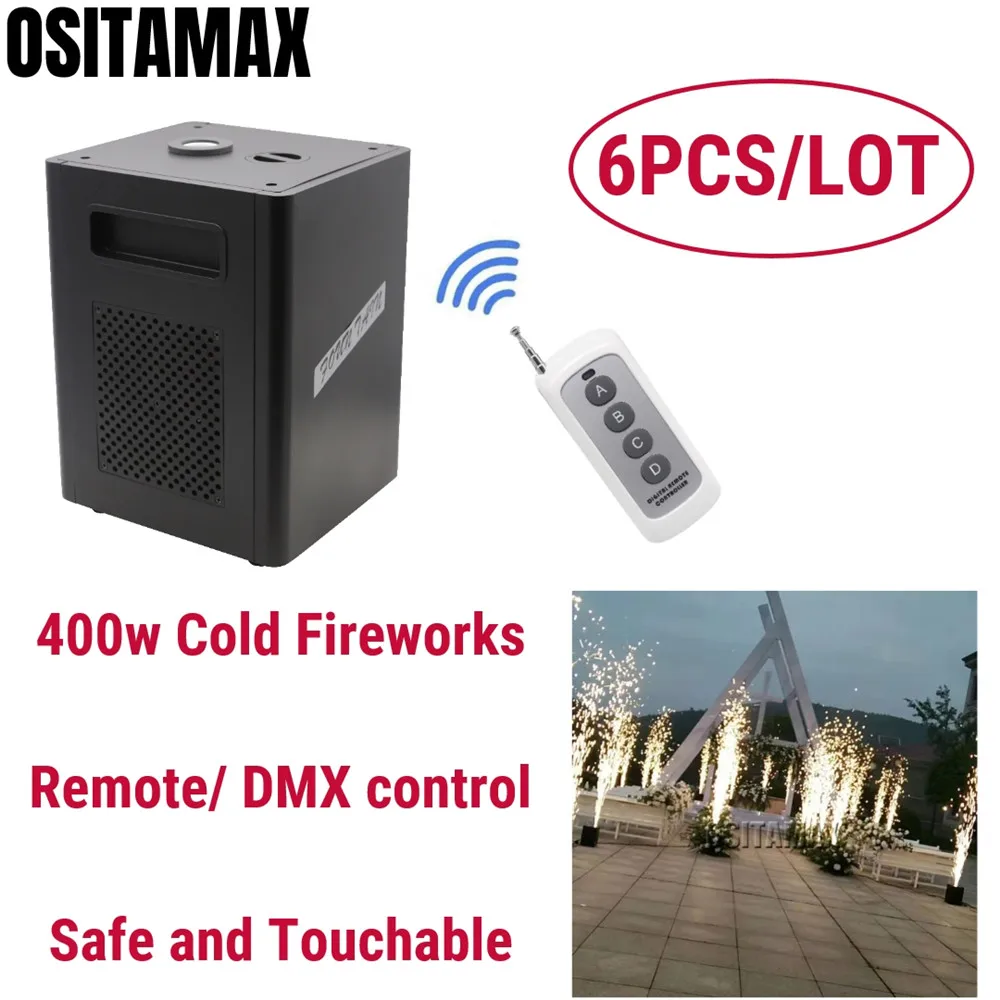 6pcs Machine 2 шт./лот, 400 Вт, пульт дистанционного управления/DMX, холодная Искра, фейерверк, искры, машина для празднования свадьбы, вечеринки - Цвет: 6pcs Machine