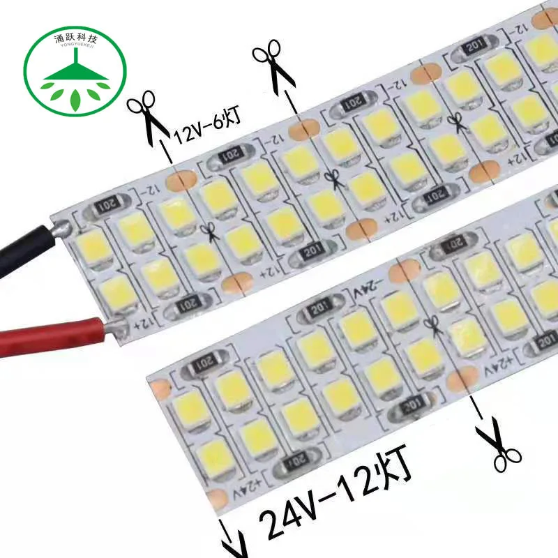 DC12V/24 V двухрядная лампа; обувь для офиса из мягкой лампа с 2835-бисерина 480led/m гостиной магазин светотехника аксессуары