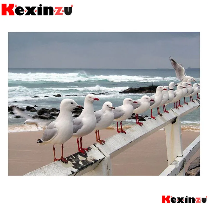 Kexinzu 5d набор &quotсделай сам&quot-картина с камнями (алмазная вышивка Чайка на берегу
