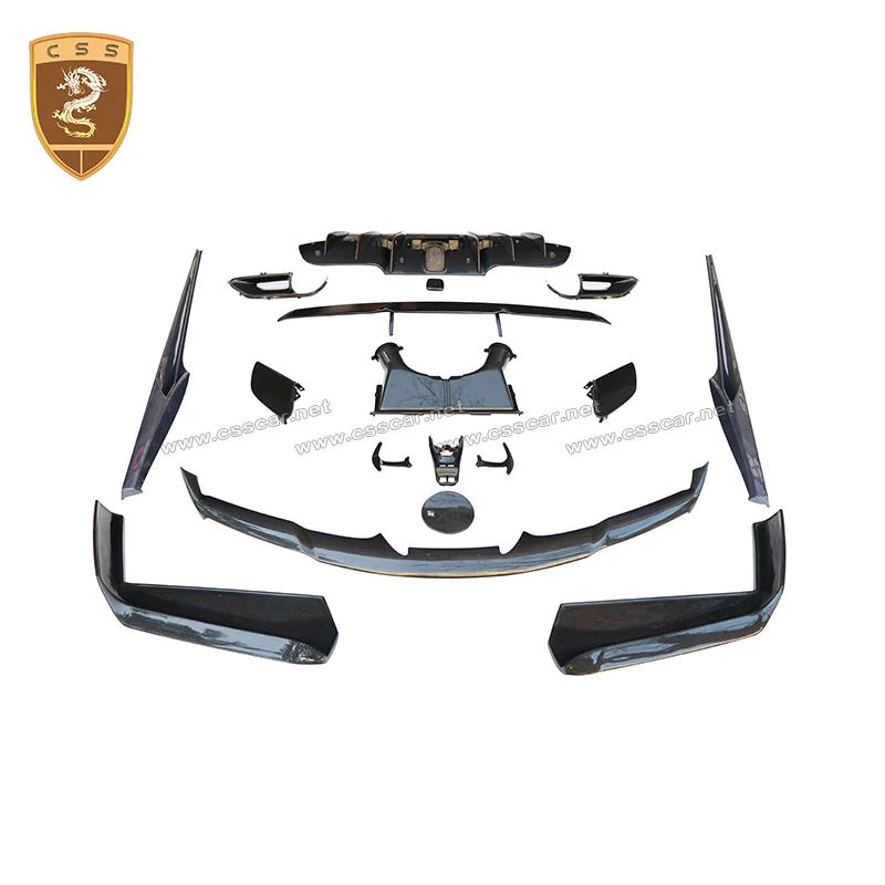 

488 Carbon fiber front bumper lip Front splitter Rear diffuser Rear spoiler Side skirts for Ferrari 488 Novitec rosso style Car