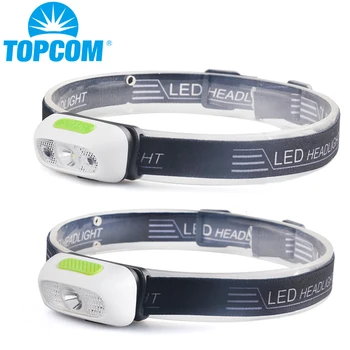 

TOPCOM 1000lm Mini Rechargeable LED Headlamp Motion Sensor Or Red LED USB Headlight Camping Flashlight Torch Lamp