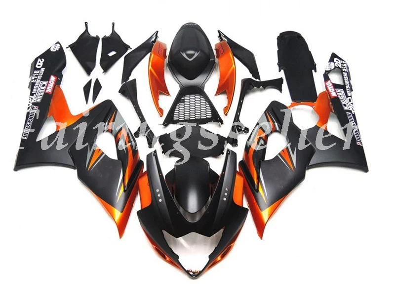Injection Molding New ABS Motorcycle Fairings kit Fit For Suzuki GSX-R1000 2005 2006 gsxr1000 05 06 Fairings Burnt Orange Black - Цвет: Matte Gloss Black