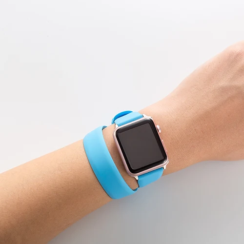 blue Двойной ремешок для Apple Watch 44 мм 40 мм спортивный силиконовый браслет correa iWatch 5 4 3 2 42 мм 38 мм pulseira Apple watch 4 - Цвет ремешка: blue
