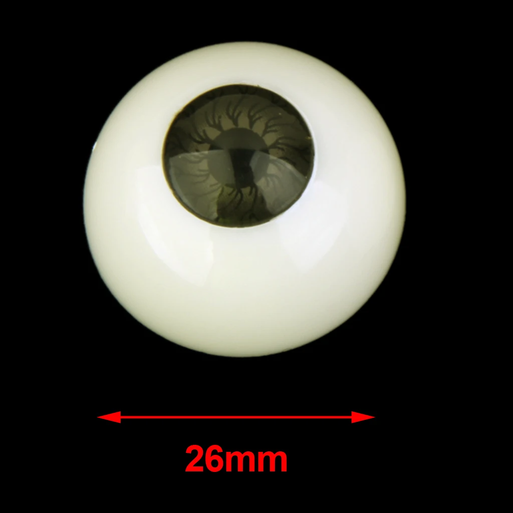 4 pairs Half Round Hollow Eyeballs 25mm for Doll Mask Skull Halloween Prop