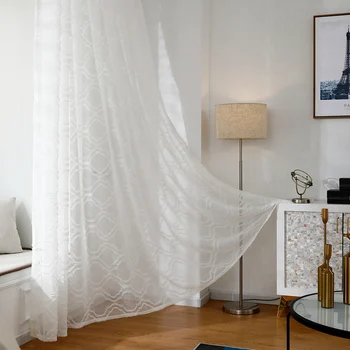 

Semi Sheer Voile Filtering Window Curtain Grommet Panels For Bedroom Living Room & Dining Room Decoration 3 Sizes 15 Types