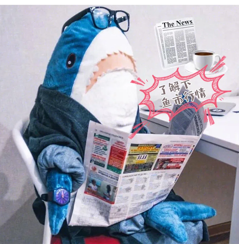 shark Гигантские продажи, уютные игрушки для косплея, плюшевые синие акулы, подарки на день рождения - Цвет: shark