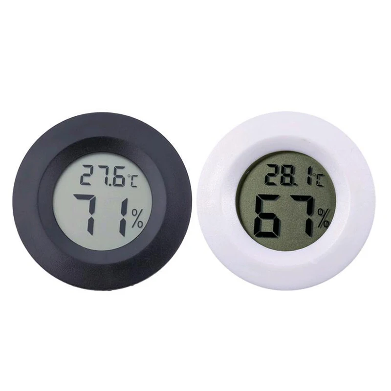 

50pcs Mini Portable LCD Hygrometer Monitor Outdoor Home Temperature Travel Humidity Round Digital Thermometer People Pet Test