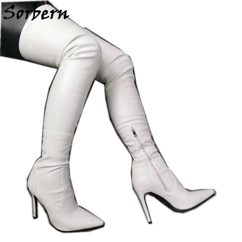 white thigh boots