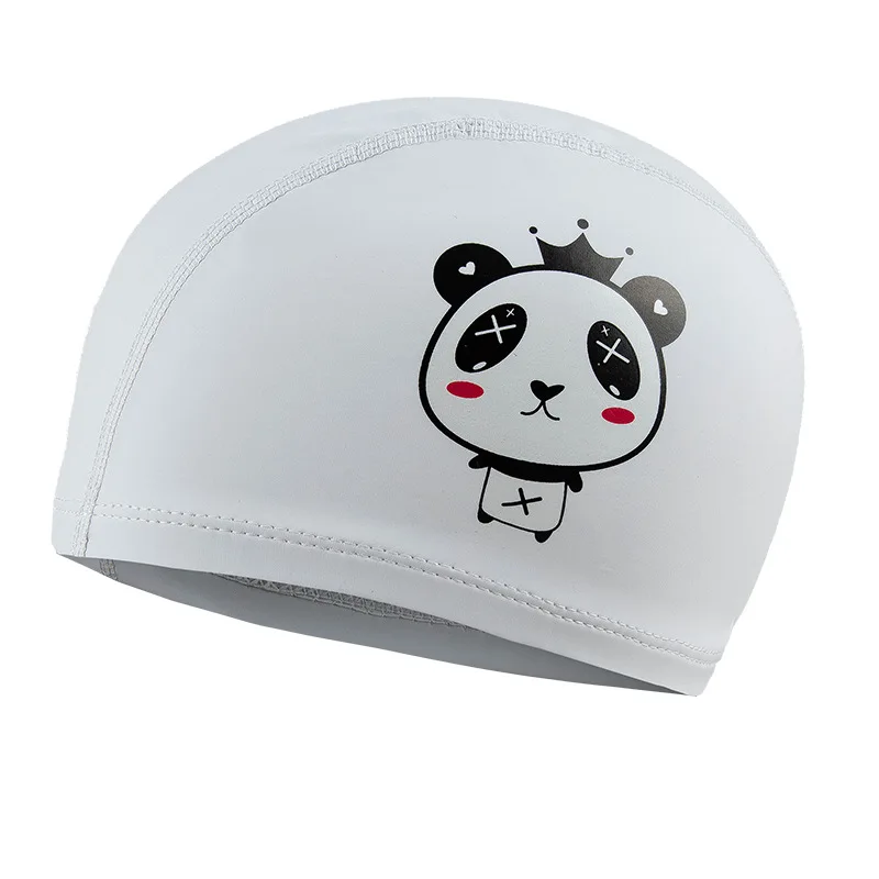 Swimming Cap Children Elastic Fabric Cute Cartoon Long Hair Kids Protect Ears Swim Pool Hat Boys Girls Swim