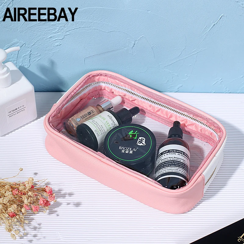 AIREEBAY Tansparent дорожная косметичка на молнии прозрачная косметичка функциональный Организатор сумка для хранения туалетные принадлежности, мытье
