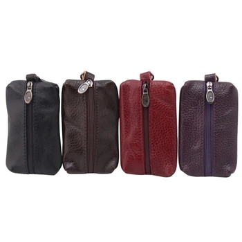 

Fashion Simple Key Holder Genuine Leather Wallet Unisex Solid Key Wallet Organizer Bag