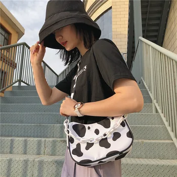 

Bag women new casual handbag shoulder bag fashion Cow pattern crossbody bag Ladies Small Messenger Handbag Female Oxford cloth