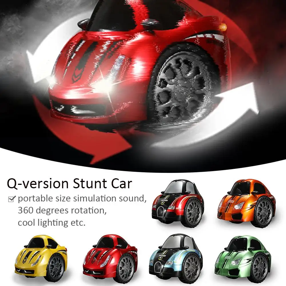 Мини-трюк автомобиль RC игрушечный автомобиль 360 градусов вращение дрейф Электрический двухколесный трюк автомобиль для детей Q-version трюк автомобиль