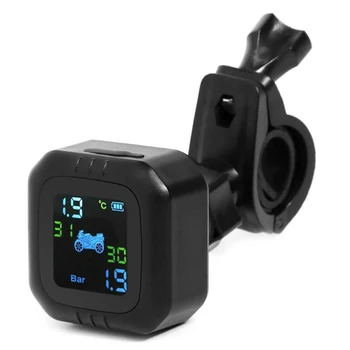 

TPMS Tire Pressure Monitor Motorcycle Sensors DC 5V With Bracket Black