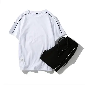 

2019 Summer FFMen's Set New Brand Short Sleeve Tee shirt+Shorts Set Men Casual Tshirt Males Tracksuits Clothing Homme