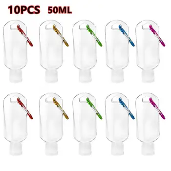 

10PCS Portable Keychain Empty Bottle Traveling Refillable Hand Sanitizer Disinfectant Lotion Sub Bottle Container Wholesale 50ml
