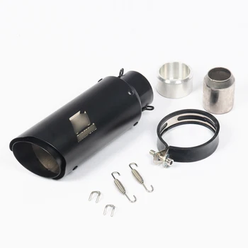 

60mm Universal Motorcycle Exhaust Tips Black Escape Pipe Muffler Tube for Autobike Scooter ATV Dirt Bike