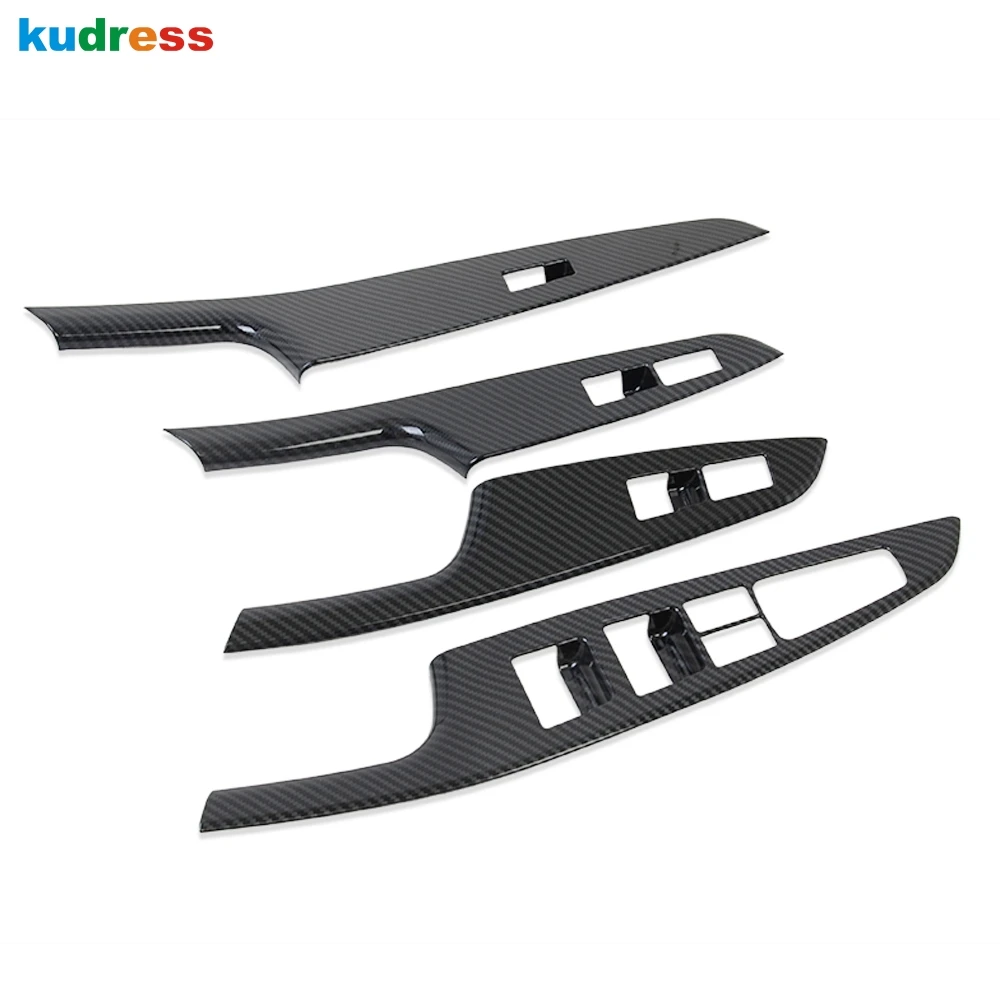  For Hyundai Tucson 2015-2018 2019 2020 Carbon Fiber Interior Stickers Window Lift Switch Button Pan