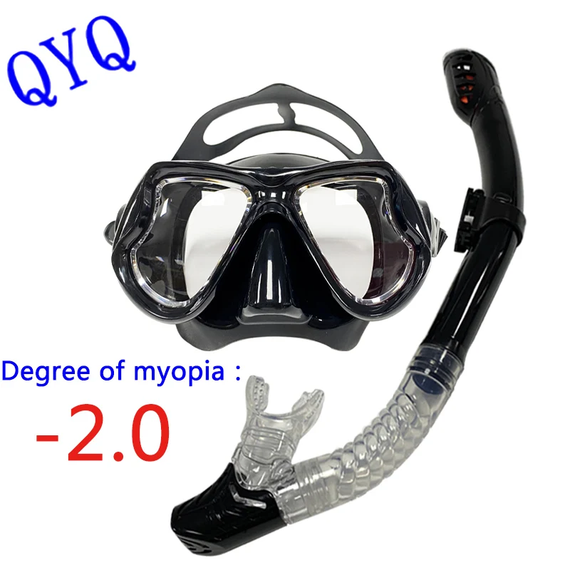 QYQ Snorkeling mask optical myopia diving glasses adult universal power lens diving mask 4