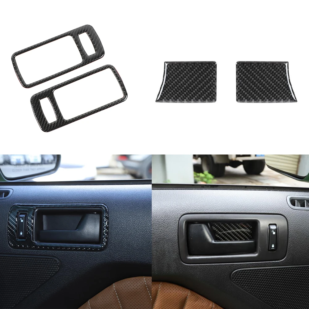 

for Ford Mustang 2009 2010 2011 2012 2013 Door Inner Handle Bowl Decoration Cover Trim Sticker Carbon Fiber Car Accessories