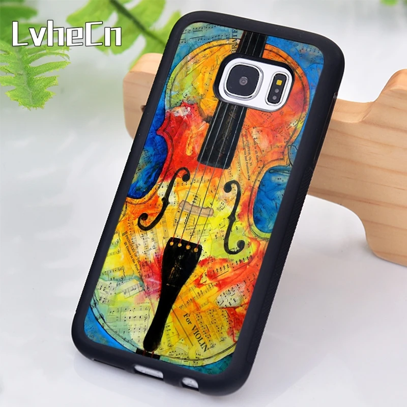 LvheCn Amazing Music Violin Cute Artistic Phone Case For Samsung Galaxy S9 S8 S10 Plus Lite S6 S7 Edge S5 Note 5 8 9 10 Coque |