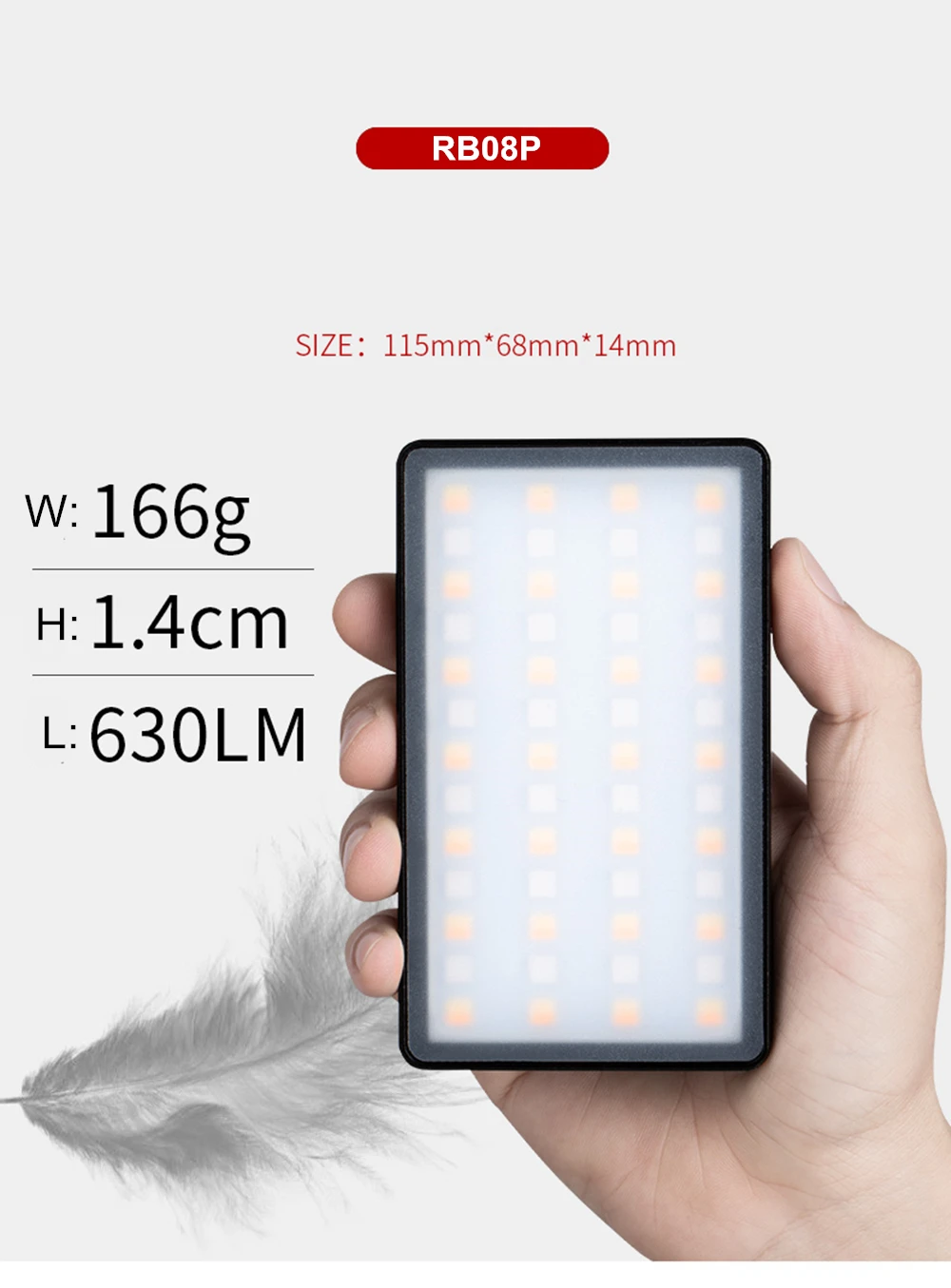 VILTROX Weeylife RB08P RGB 2500 K-8500 K мини-видео светодиодный свет портативный заполняющий свет встроенный аккумулятор для съемки камеры телефона