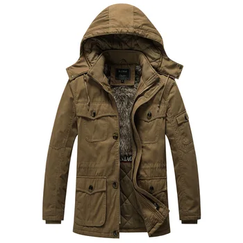 

2019 Male Jacket Plus Velvet Thicken Lian Cap Pure Cotton Big Code Middle Age Men Leisure Coat