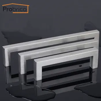 

Probrico brushed cabinet handles and knobs square furniture Pulls long Kitchen door handles cupboard wardrobe drawer pulls knobs