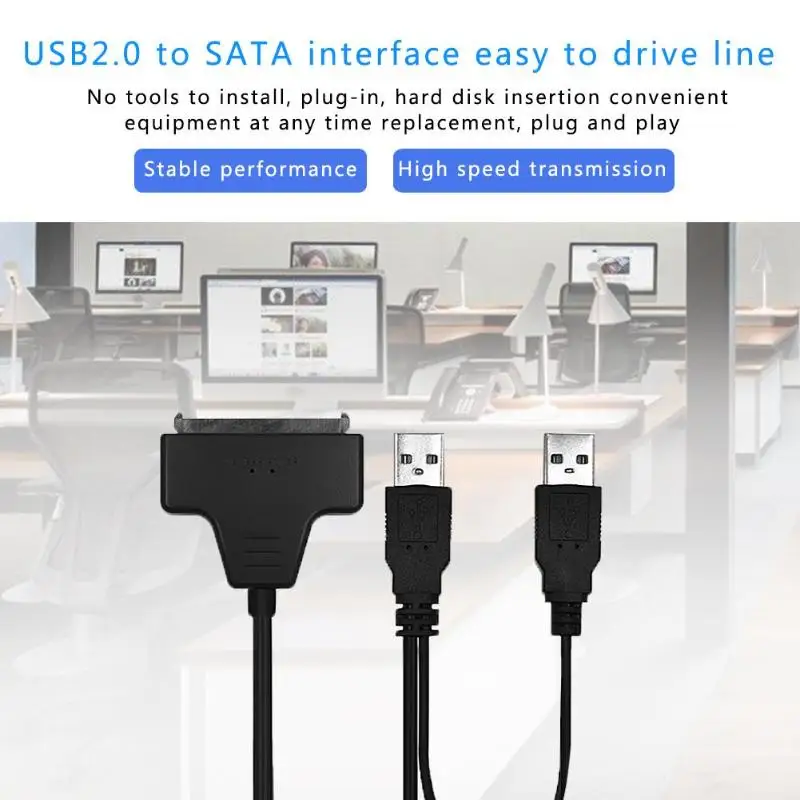 

new Cable USB 2.0 to Sata Adapter for 2.5 inch/3.5 inch SSD Hard Disk Drive Converter Cable for PC Desktop Laptop