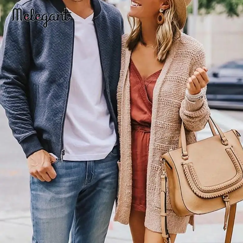 Melegant Winter Long Cardigans Women Knitted Jackets and Coats Female Long Sleeve Cardigan Ladies Pockets Sweater Outwears