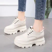 Новинка; женская обувь; женские кроссовки на толстом каблуке; белая прогулочная обувь из Вулканизированной Ткани; модная обувь, увеличивающая рост; кроссовки на платформе; Basket E15-26